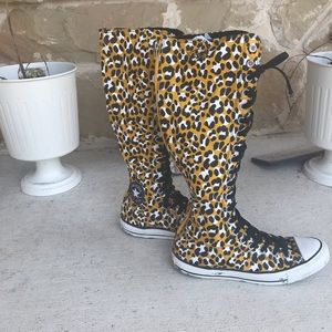 Leopard print custom converse